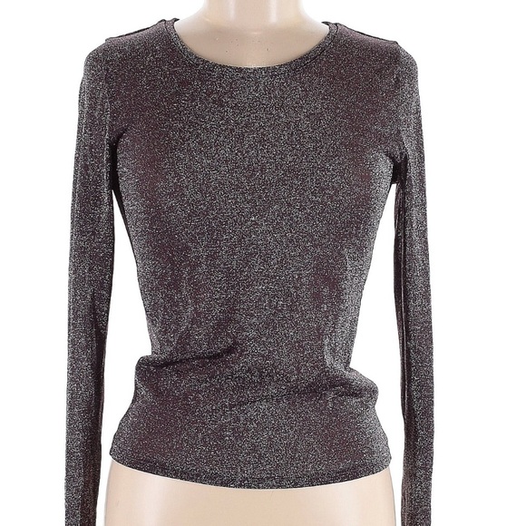 Free People Tops - Free people Intimately purple Lurex metallic slim fit long sleeve layering tee M